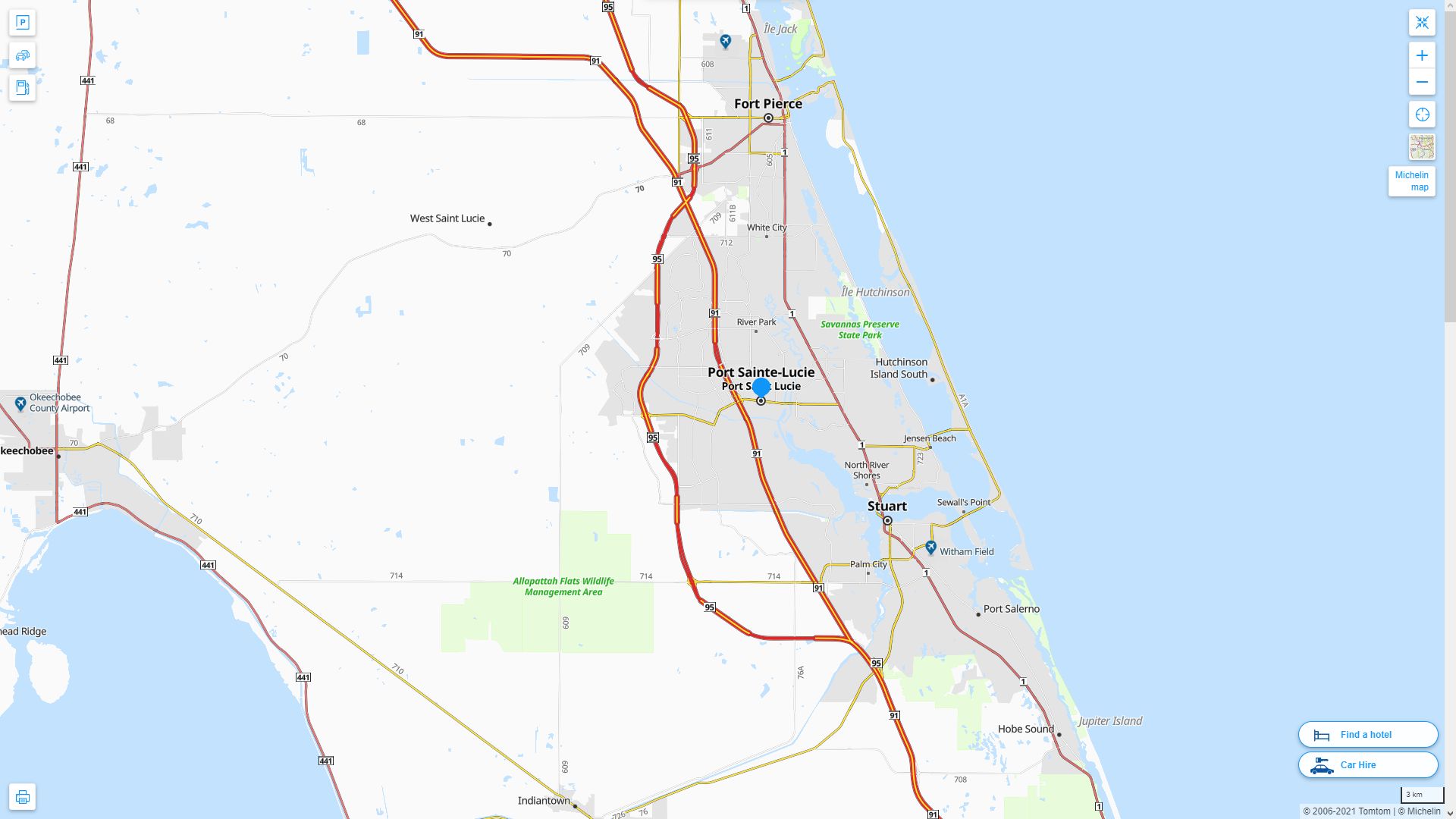 Port St. Lucie Florida Highway and Road Map